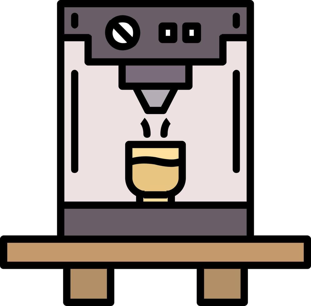 Coffee Machine Line Filled Icon vector