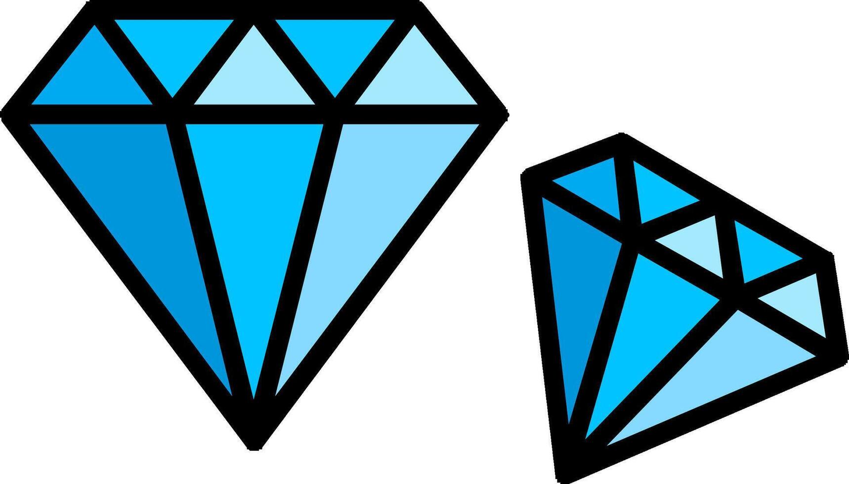 diamante línea lleno icono vector