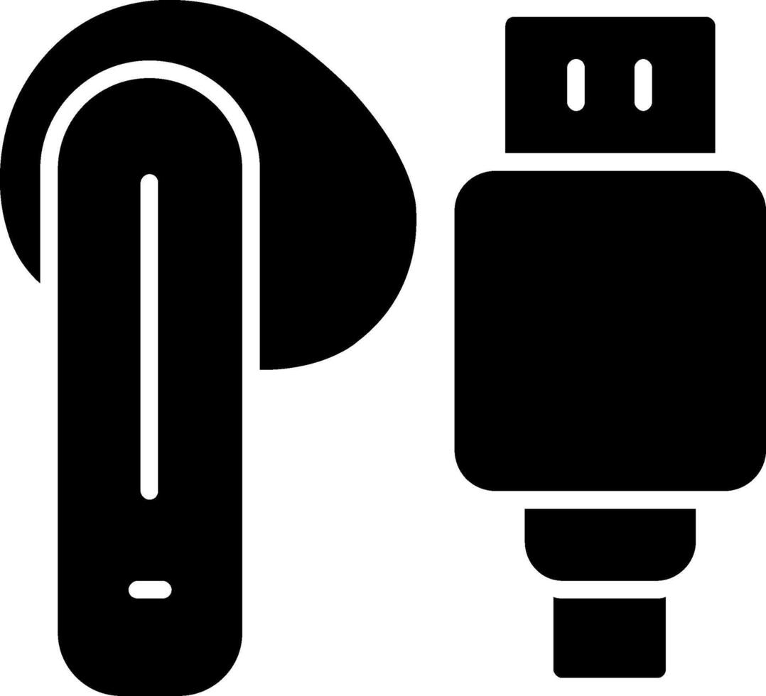 Earbud Glyph Icon vector