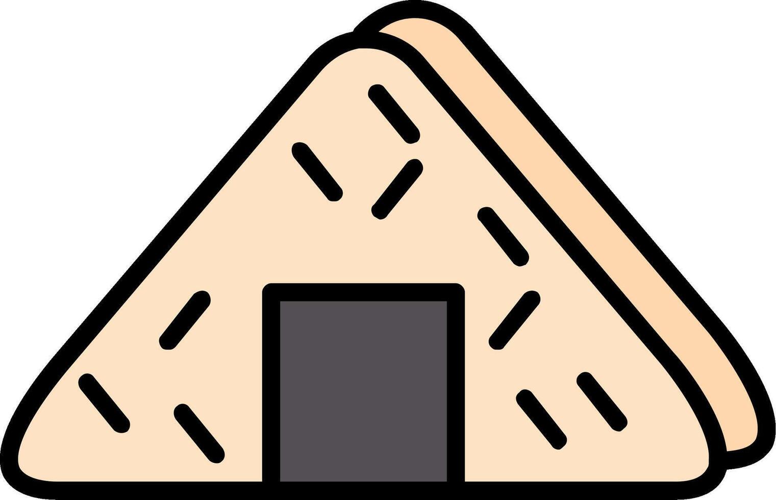 Onigiri Line Filled Icon vector