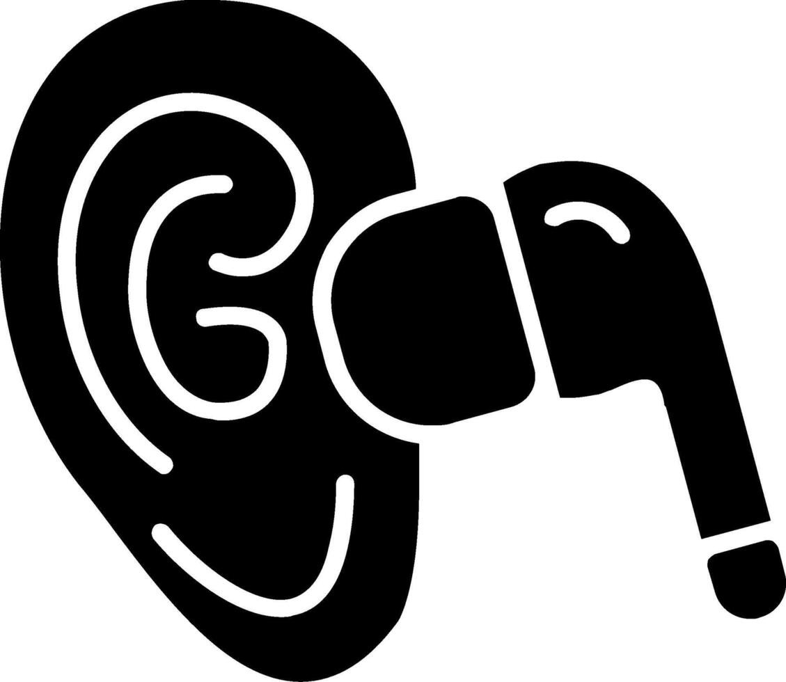 Earbud Glyph Icon vector