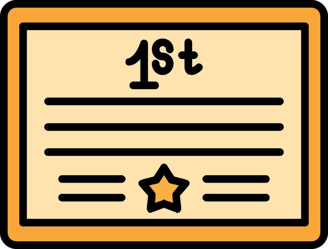 Certificate Line Filled Icon vector