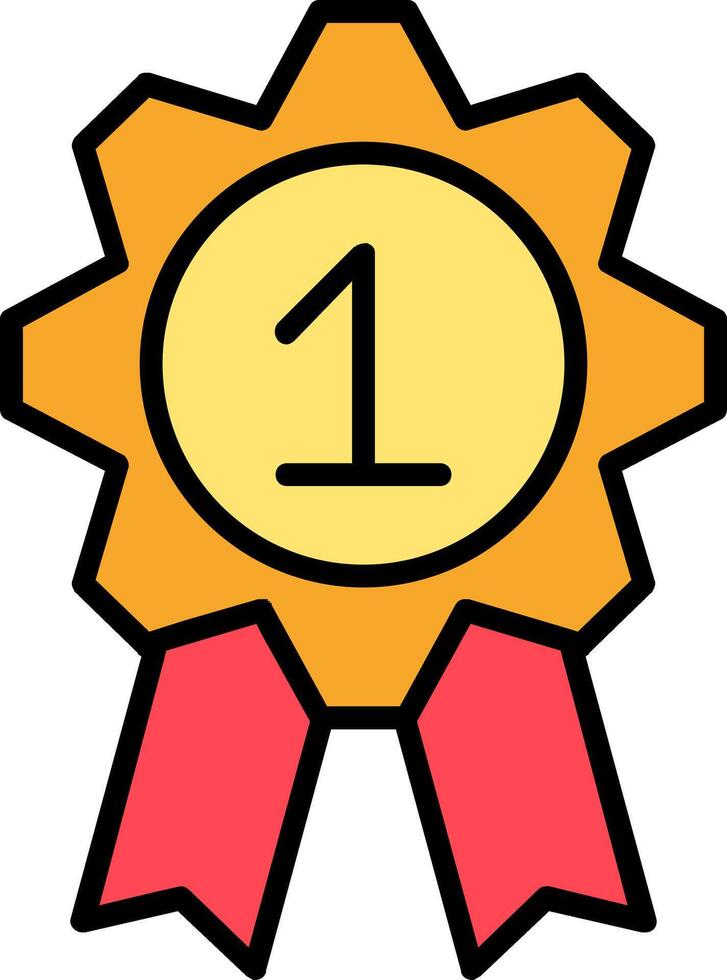 Medal Line Filled Icon vector