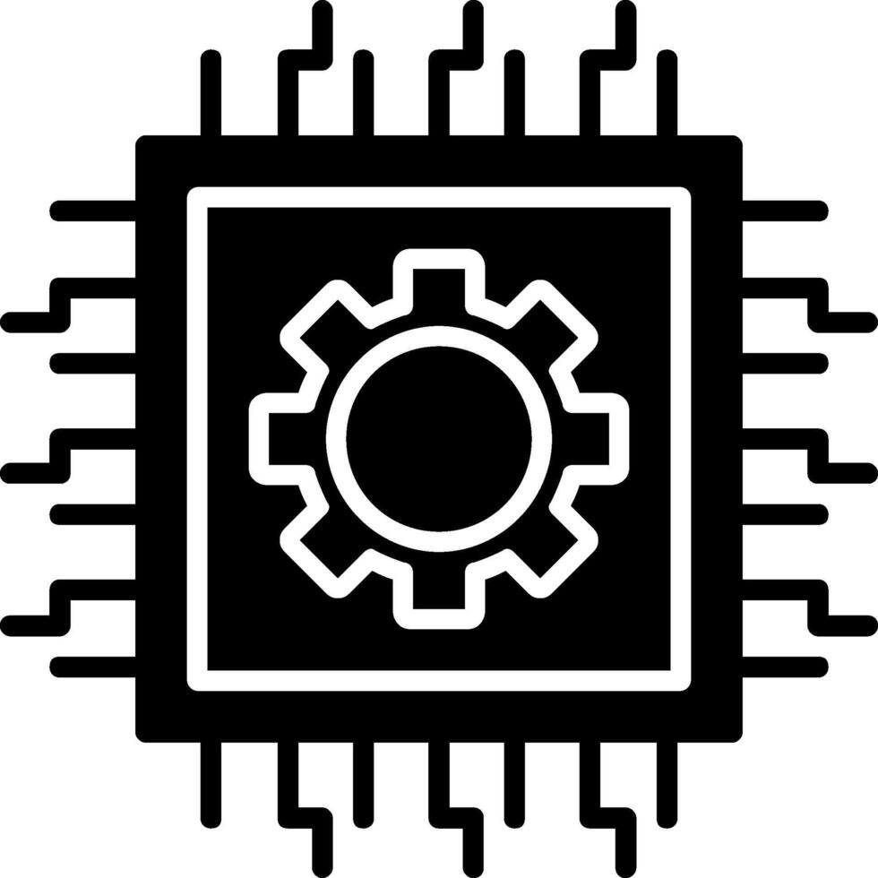 Processor Glyph Icon vector