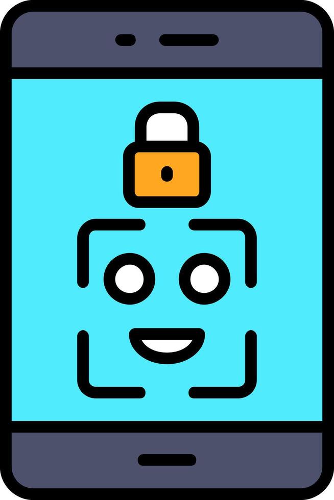 Facial Recognition Line Filled Icon vector