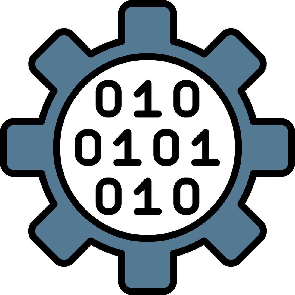 Gear Line Filled Icon vector