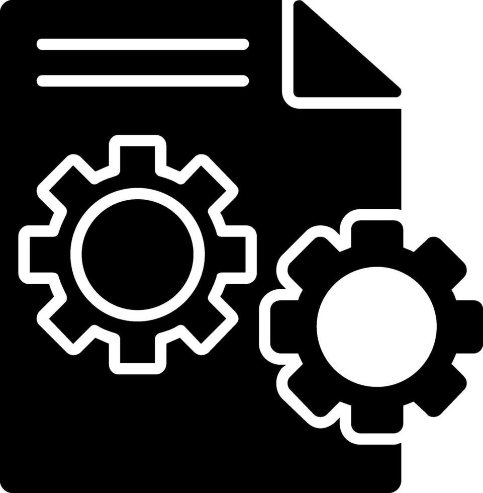 Cogs Glyph Icon vector