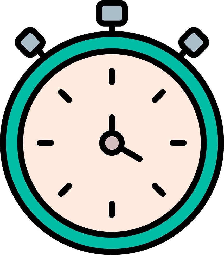 Stopwatch Line Filled Icon vector