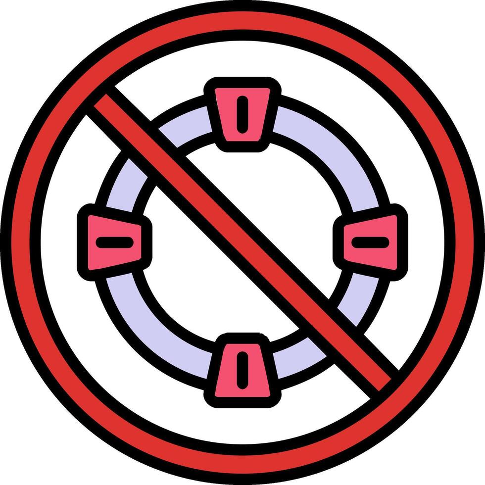 Prohibited Sign Line Filled Icon vector