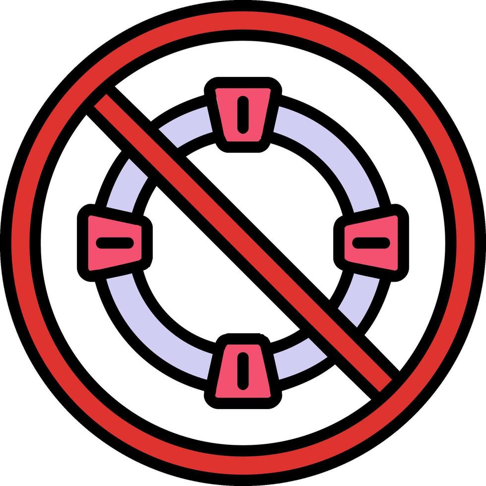 Prohibited Sign Line Filled Icon vector