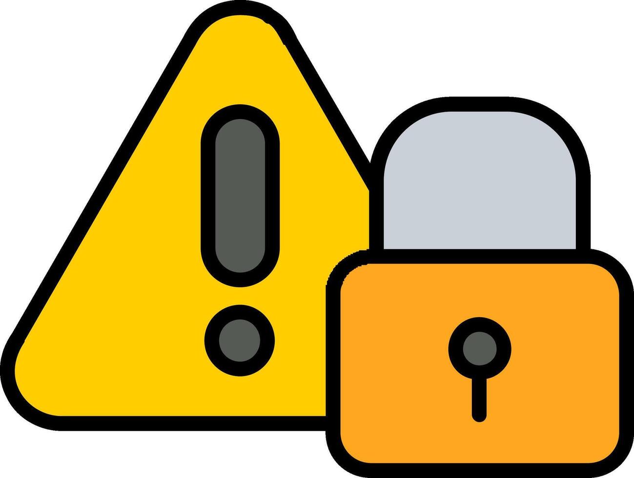 Warning Line Filled Icon vector