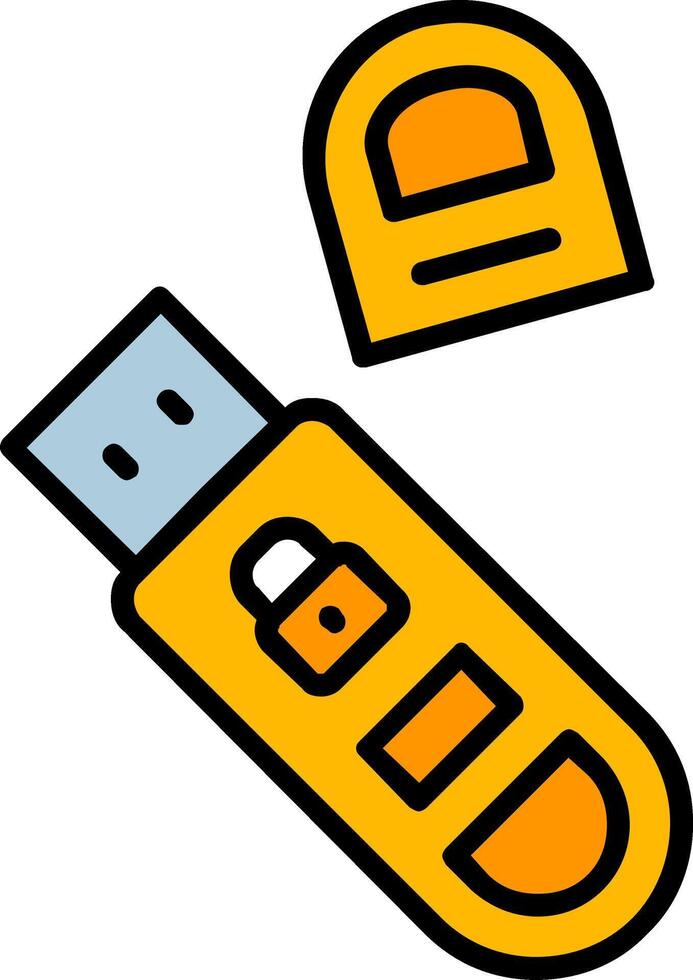 Usb Line Filled Icon vector