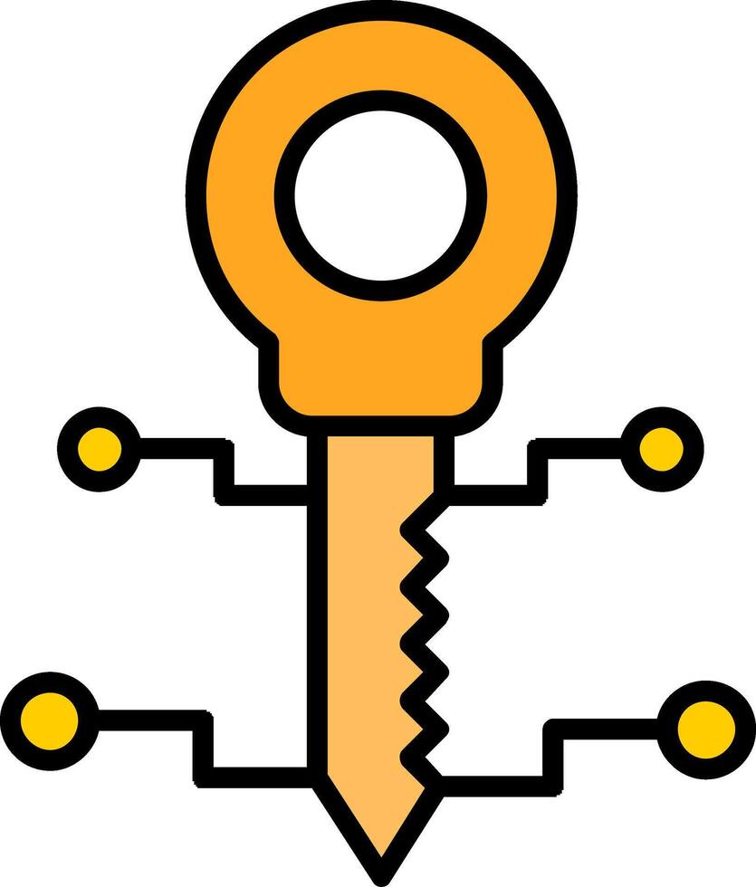 Key Line Filled Icon vector