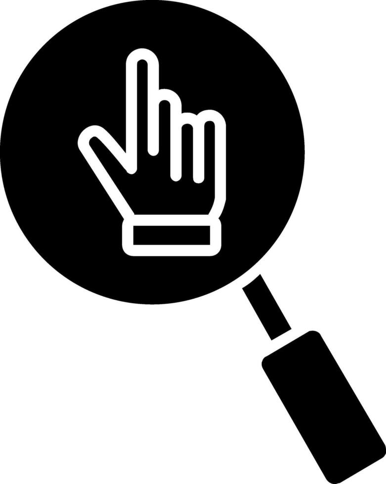 Hand Search Glyph Icon vector
