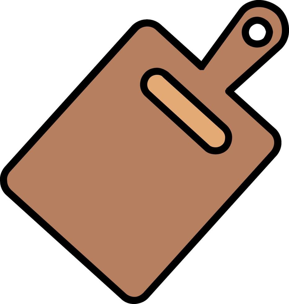 Cutting Board Line Filled Icon vector