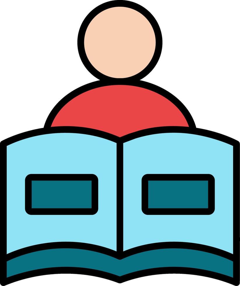 Reading Book Line Filled Icon vector