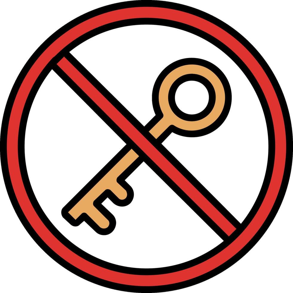 Prohibited Sign Line Filled Icon vector