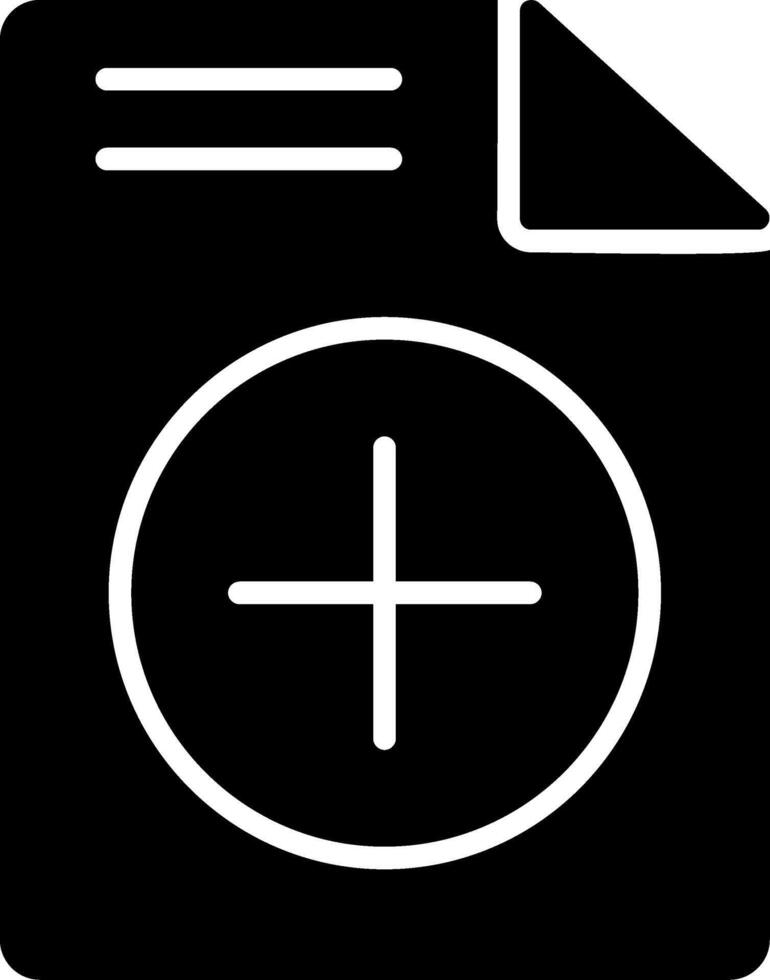 Plus Sign Glyph Icon vector