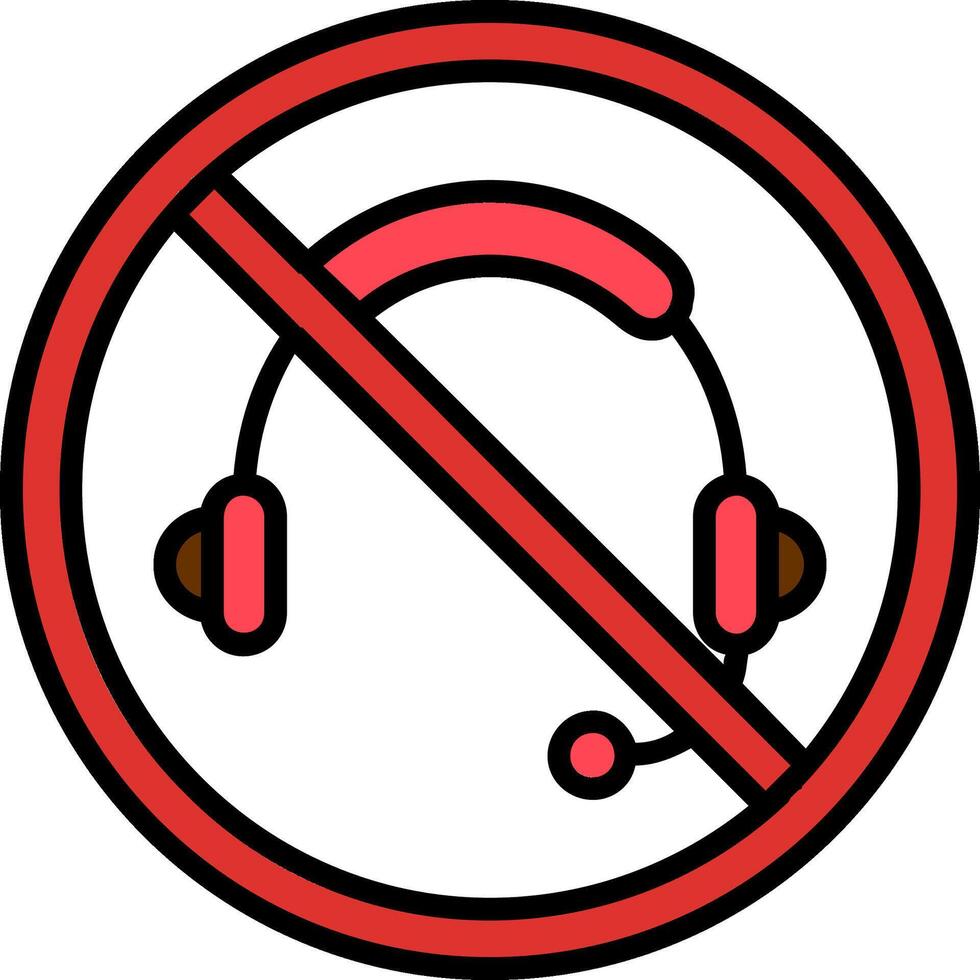 Prohibited Sign Line Filled Icon vector