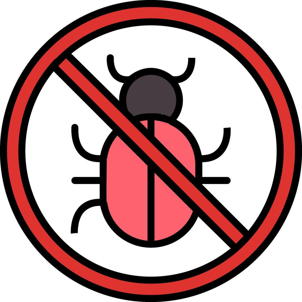 No Bug Line Filled Icon vector