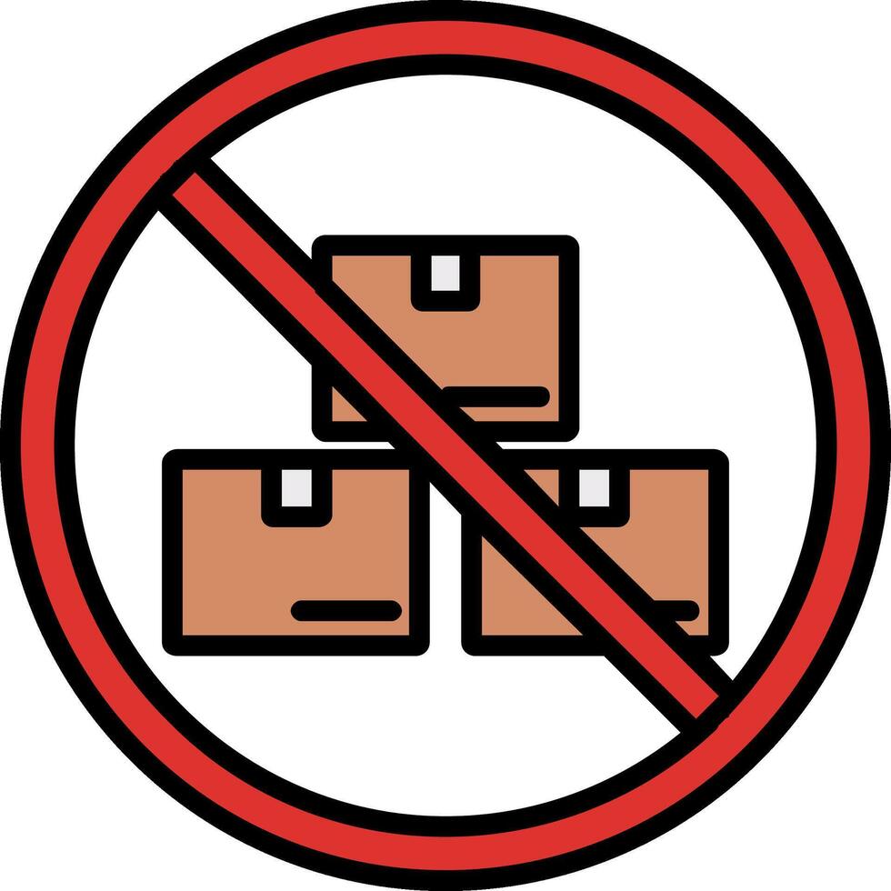 Prohibited Sign Line Filled Icon vector