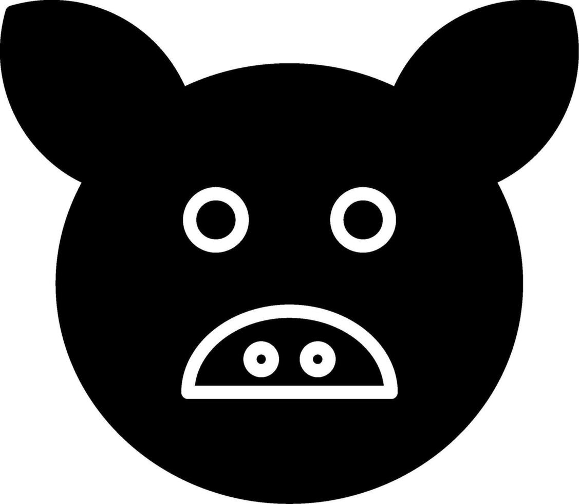 Pig Glyph Icon vector