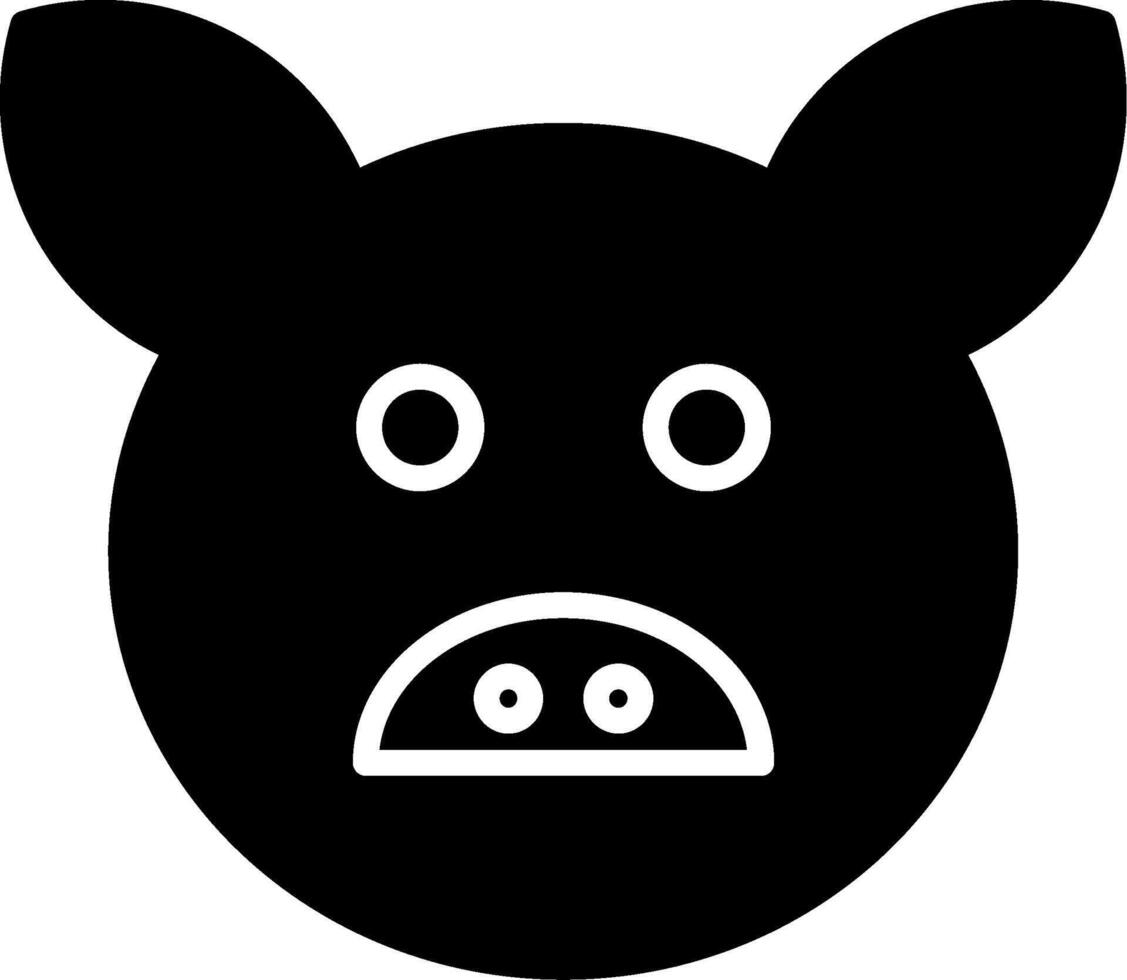 Pig Glyph Icon vector