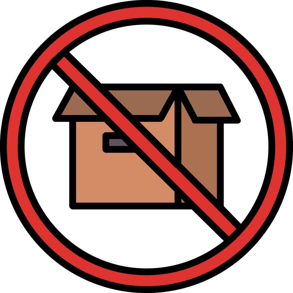 Prohibited Sign Line Filled Icon vector