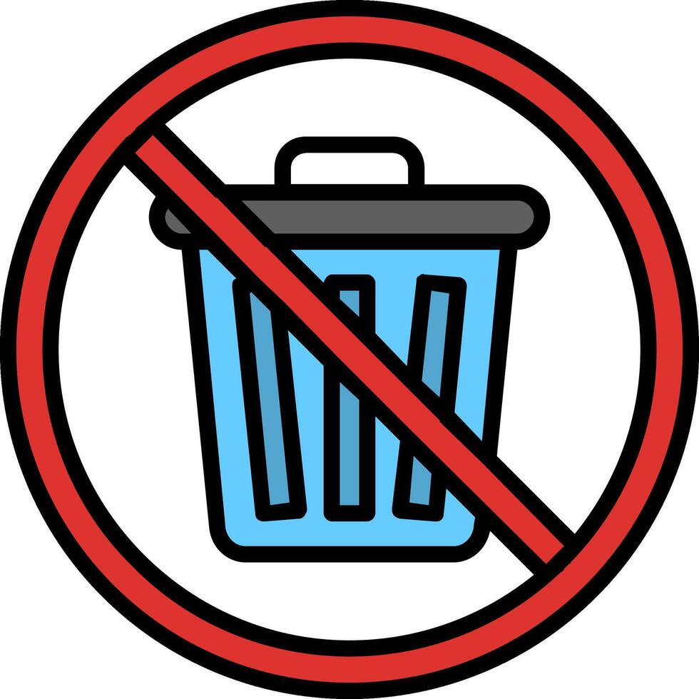 Prohibited Sign Line Filled Icon vector