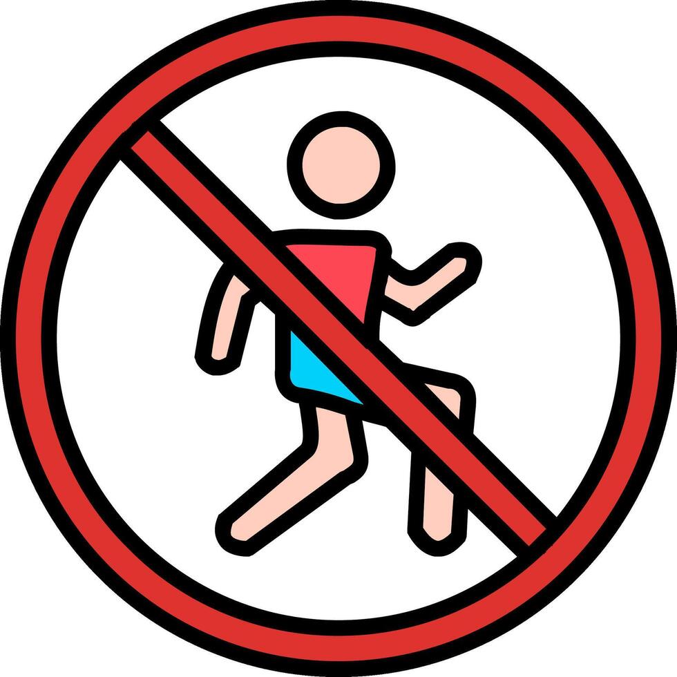 Prohibited Sign Line Filled Icon vector