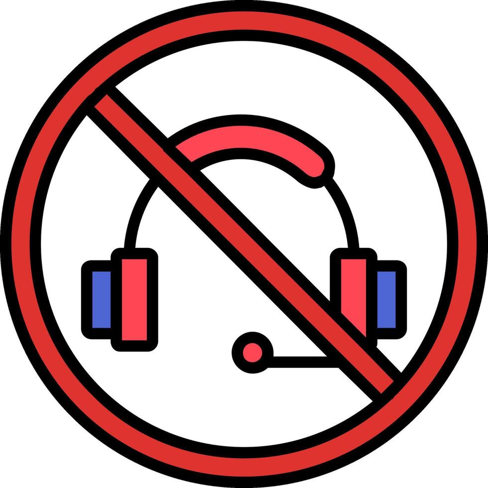 Prohibited Sign Line Filled Icon vector