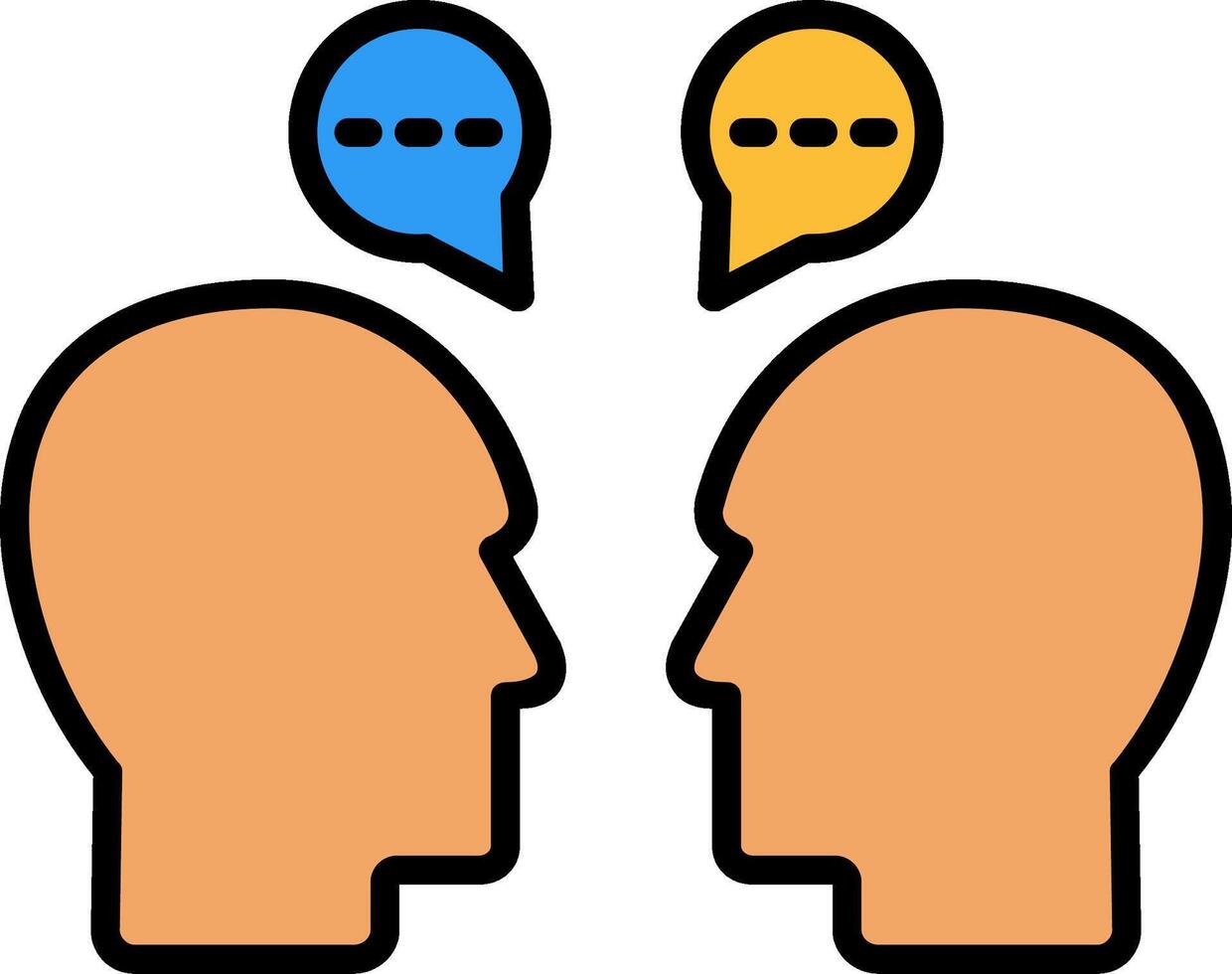 Negotiation Line Filled Icon vector
