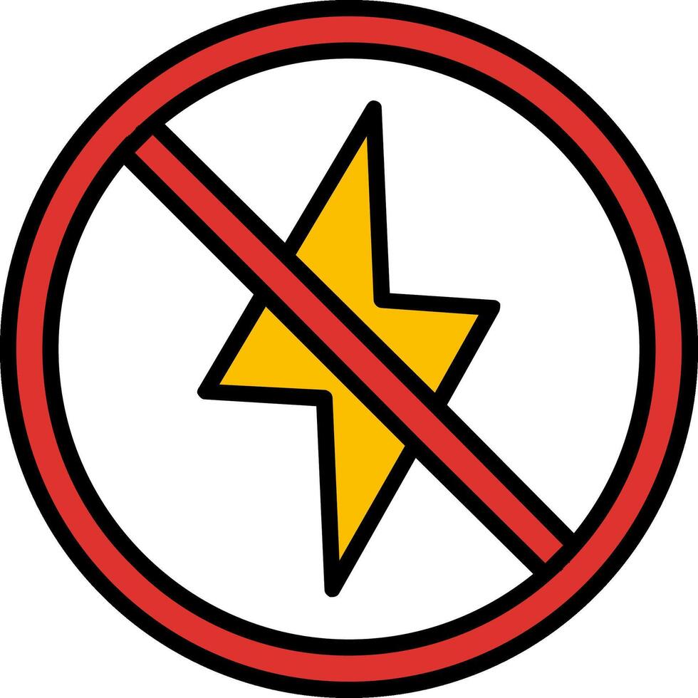 prohibido firmar línea lleno icono vector