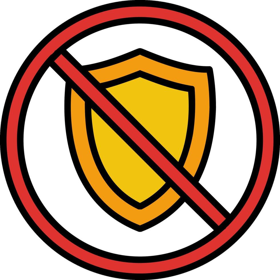 Prohibited Sign Line Filled Icon vector