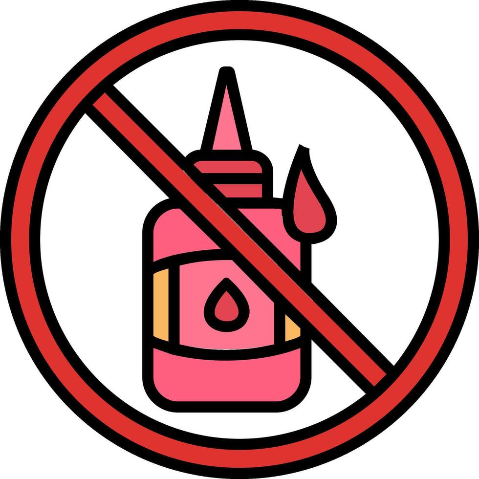 prohibido firmar línea lleno icono vector