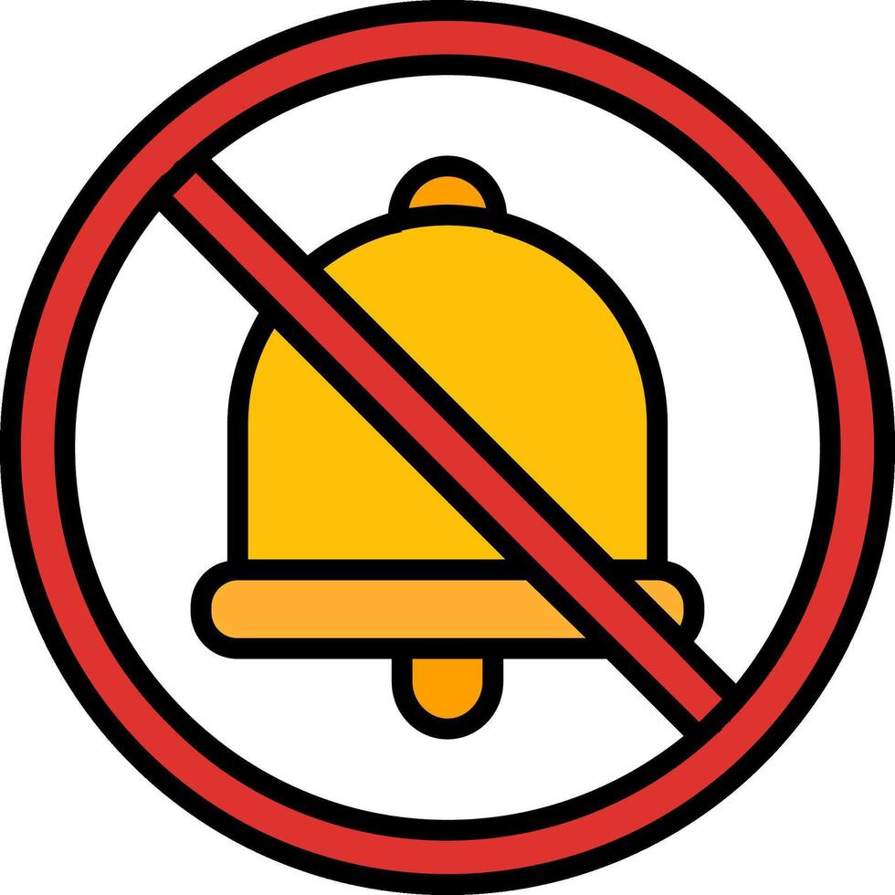 Prohibited Sign Line Filled Icon vector