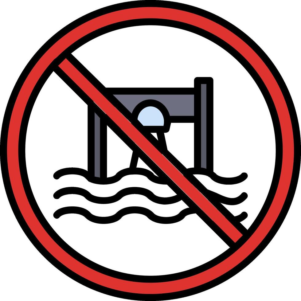 Prohibited Sign Line Filled Icon vector