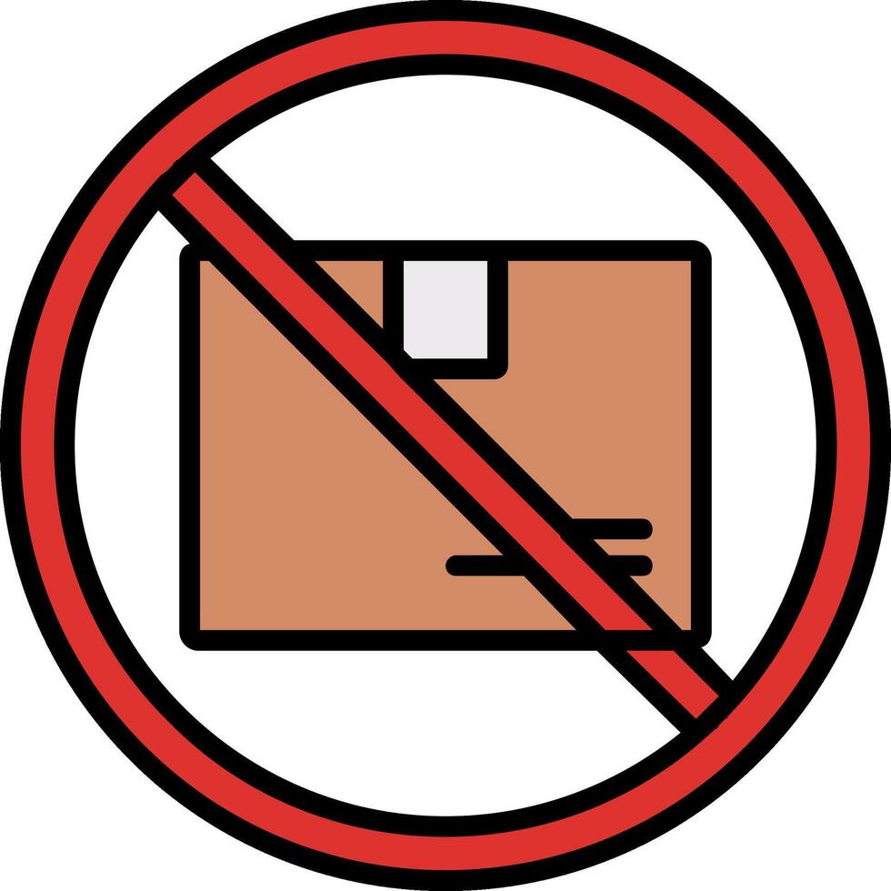 prohibido firmar línea lleno icono vector