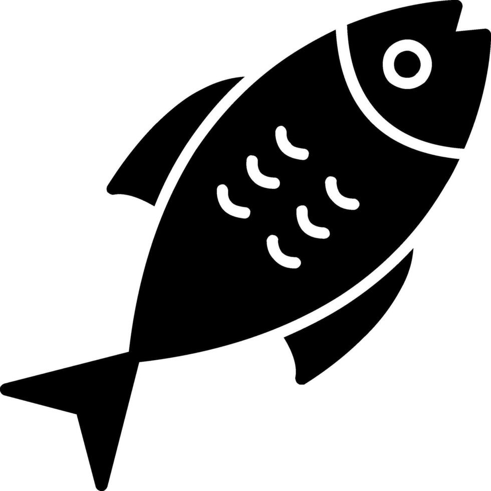 icono de glifo de pescado vector