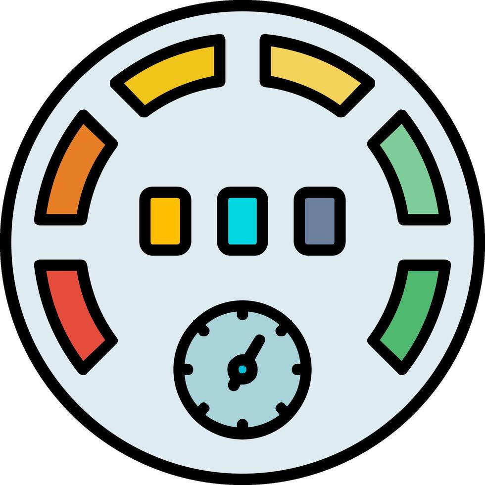 Gauge Line Filled Icon vector