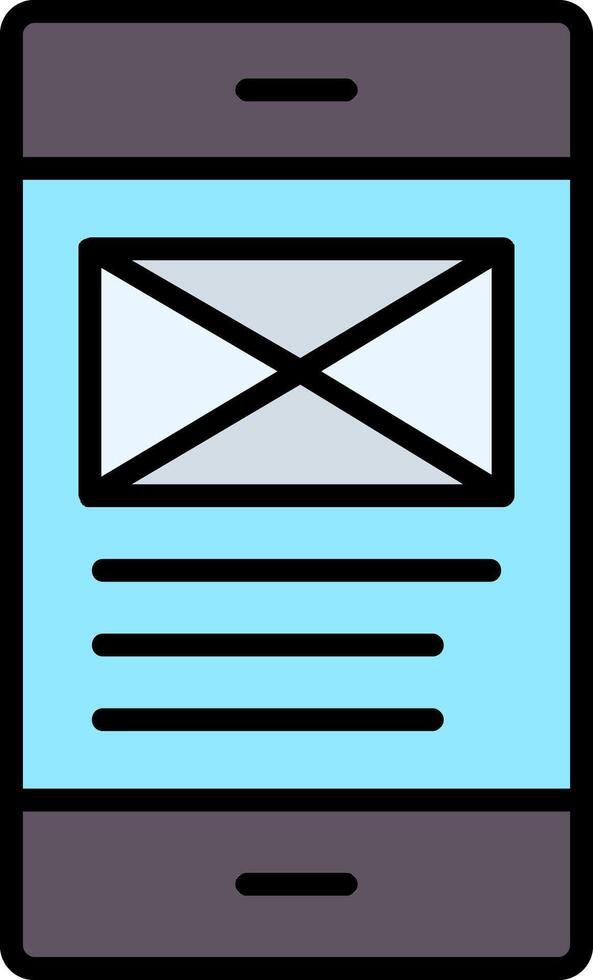 Email Line Filled Icon vector