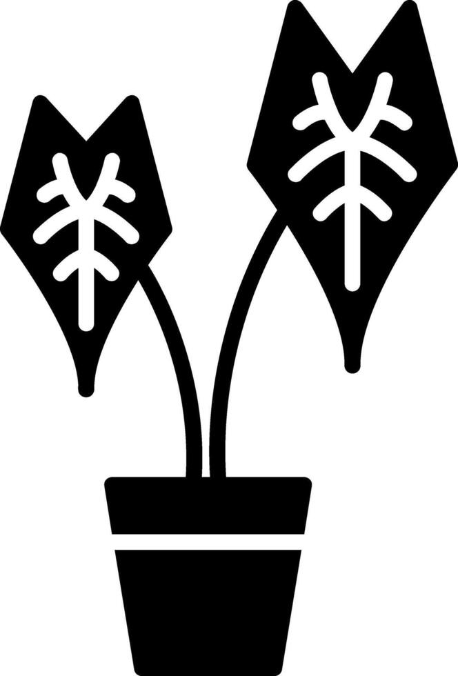 alocasia glifo icono vector