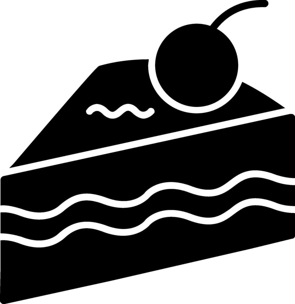 Cake Slice Glyph Icon vector