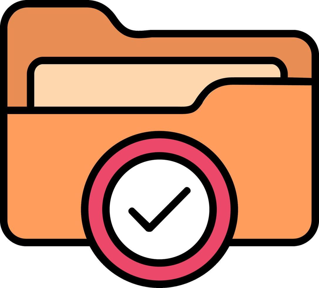 Folder Line Filled Icon vector