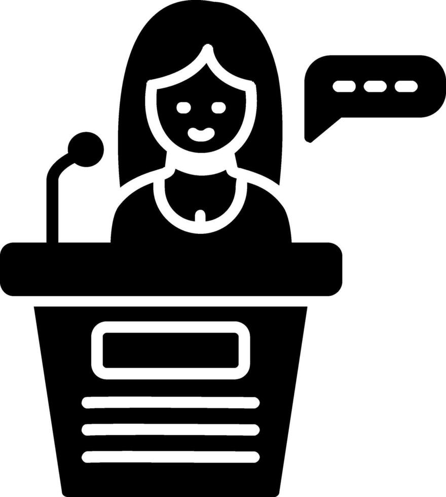 Podium Glyph Icon vector