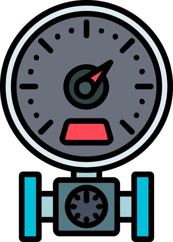 Pressure Gauge Line Filled Icon vector