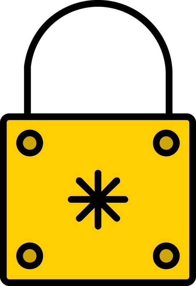 Padlock Line Filled Icon vector