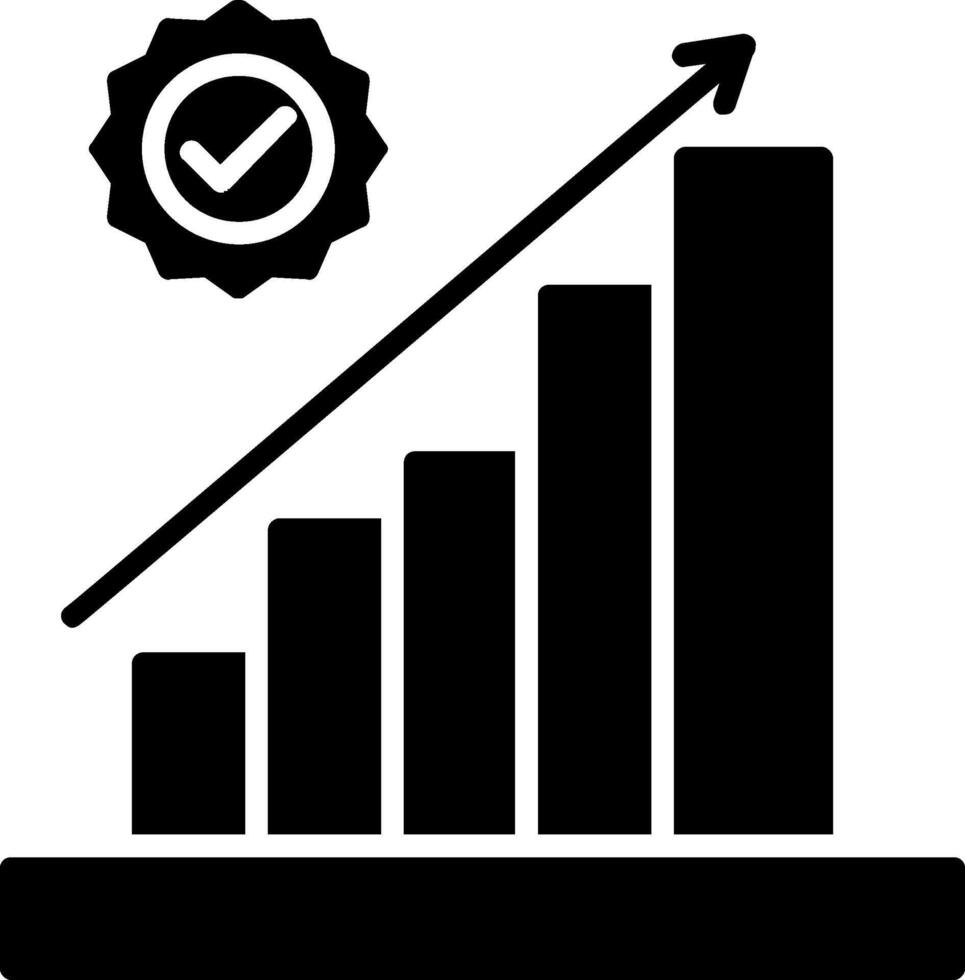 Bar Chart Glyph Icon vector