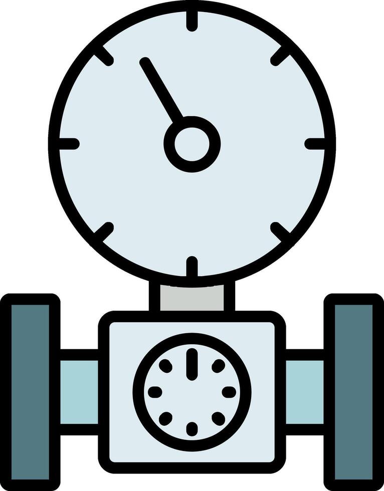 Pressure Gauge Line Filled Icon vector