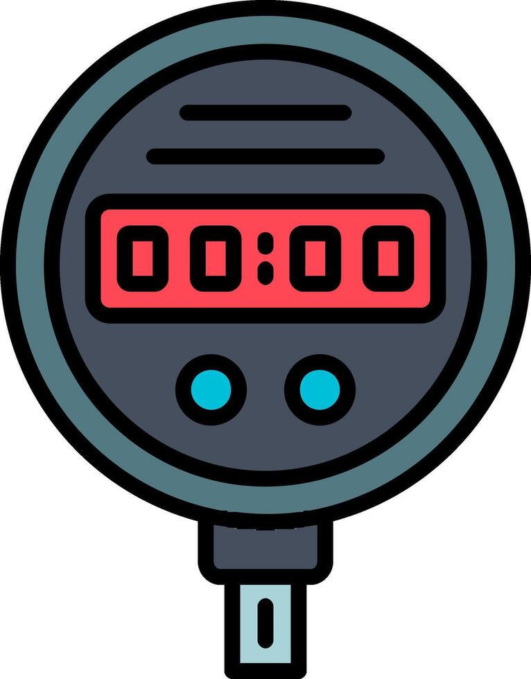 Pressure Gauge Line Filled Icon vector